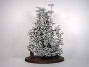 Casual Survey of Three Acres of Land Reveals 120 Fire Ant Colonies Article Related Cast - A very large aluminum fire ant colony cast displayed on a wood base.
