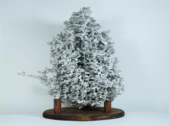 The aluminum fire ant colony cast display from the front